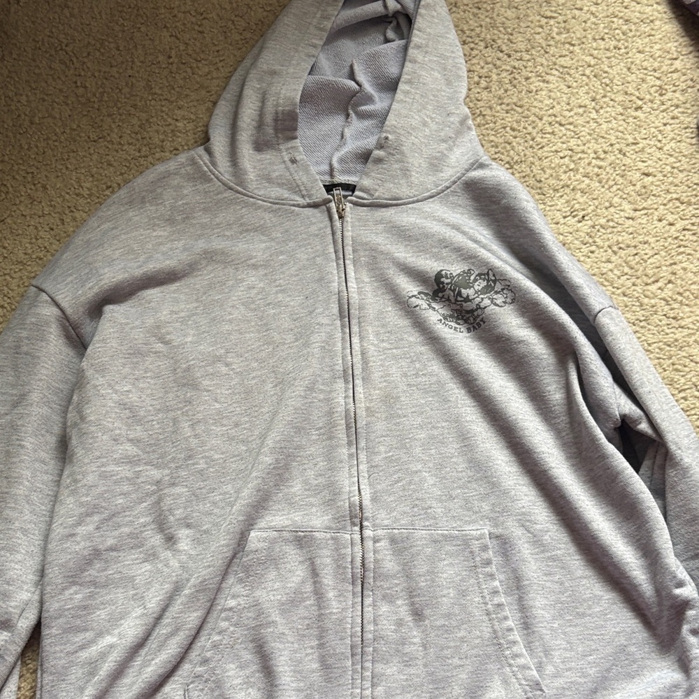 Gray Zip-Up Hoodie